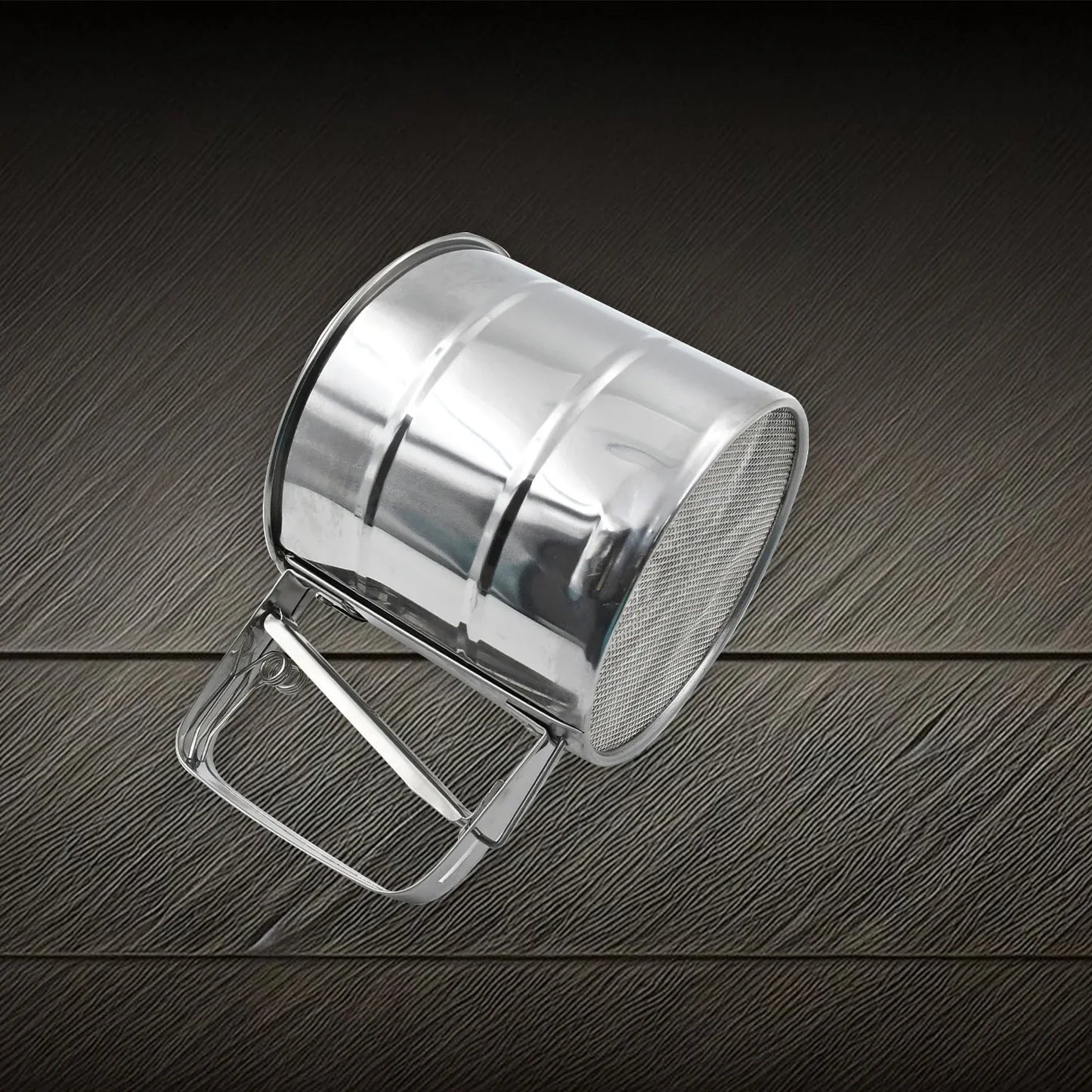 7021 Flour Sifter Stainless Steel Shaker Creation Baking Stainless Steel Shaker Sieve Cup Manual Flour Sifter With Measuring Scale Mark Flour Sifter Flour Sieve Multipurpose Handheld For Hotel For Kitchen Home - Zidbik
