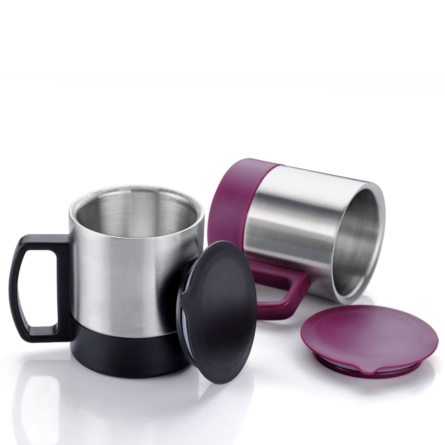 5565 Stainless Steel Coffeetea Cup Stainless Steel Lid Cover Hot Coffeetea Mug Hot Insulated Double Wall Stainless Steel Coffee And Milk Cup With Lid  Handle Easy To Carry - Coffee Cup (1 Pc) - Zidbik