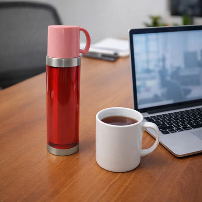 Insulated Travel Mug Bottle With Handle Lid (500 Ml) - Zidbik
