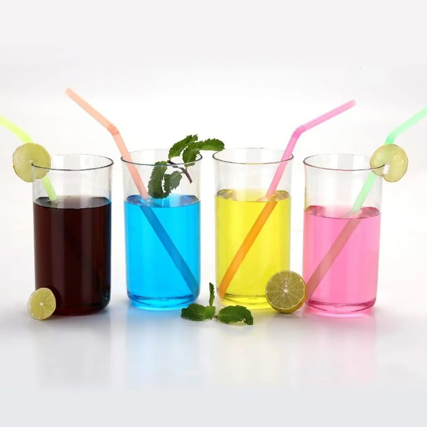Glossy Plastic Glass Set (6 Pc 300 Ml) - Zidbik
