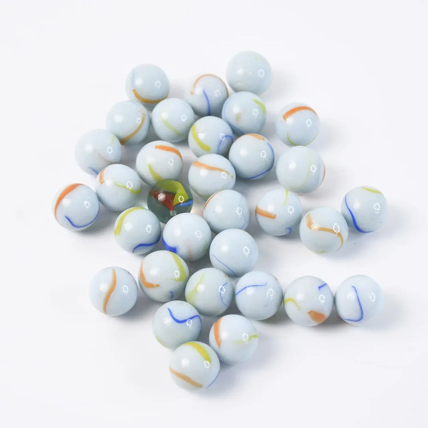 Classic Glass Marbles Pack Of Approx 30 Pc - Zidbik