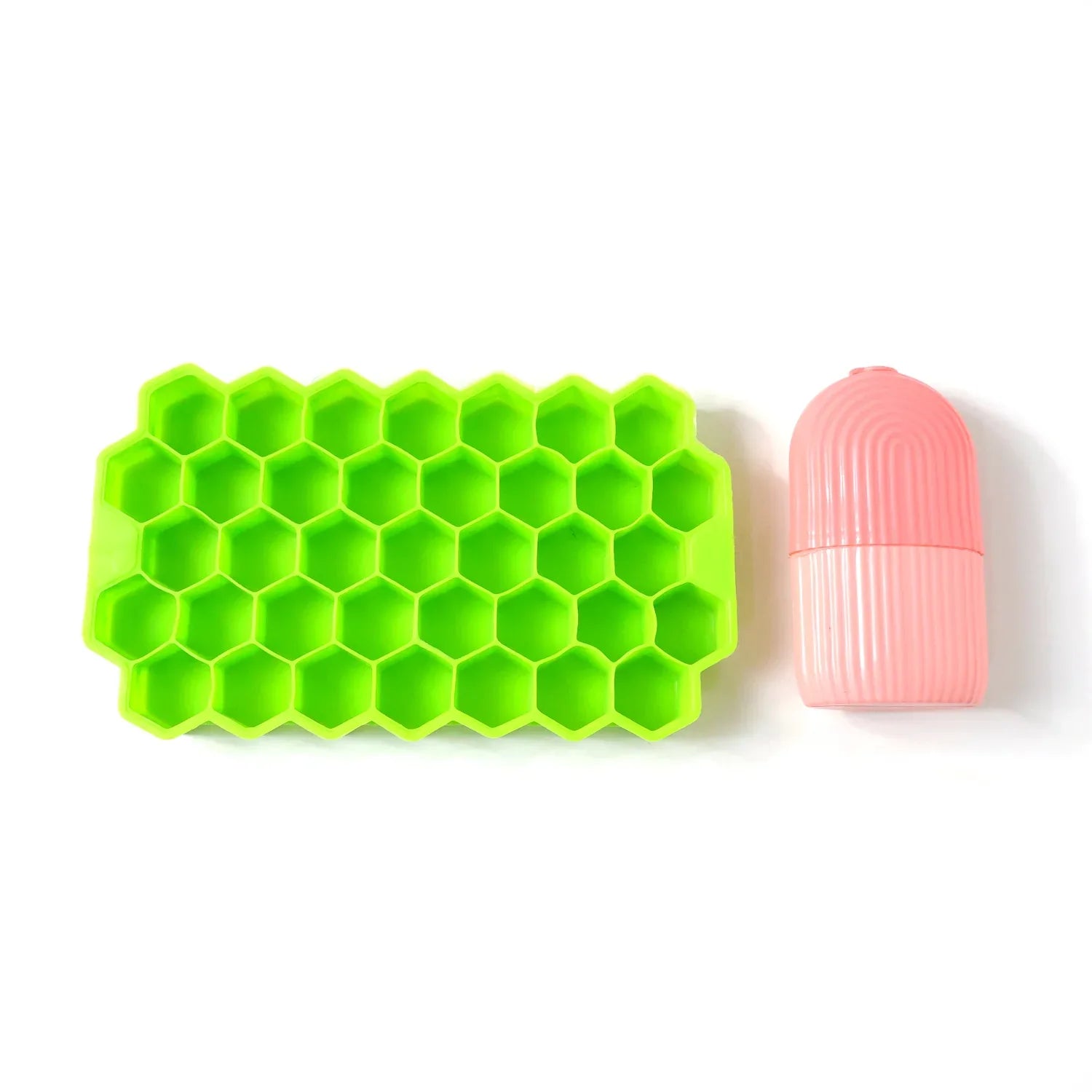 Face Icer Roller With Honeycomb Ice Tray (2 Pc ) - Zidbik