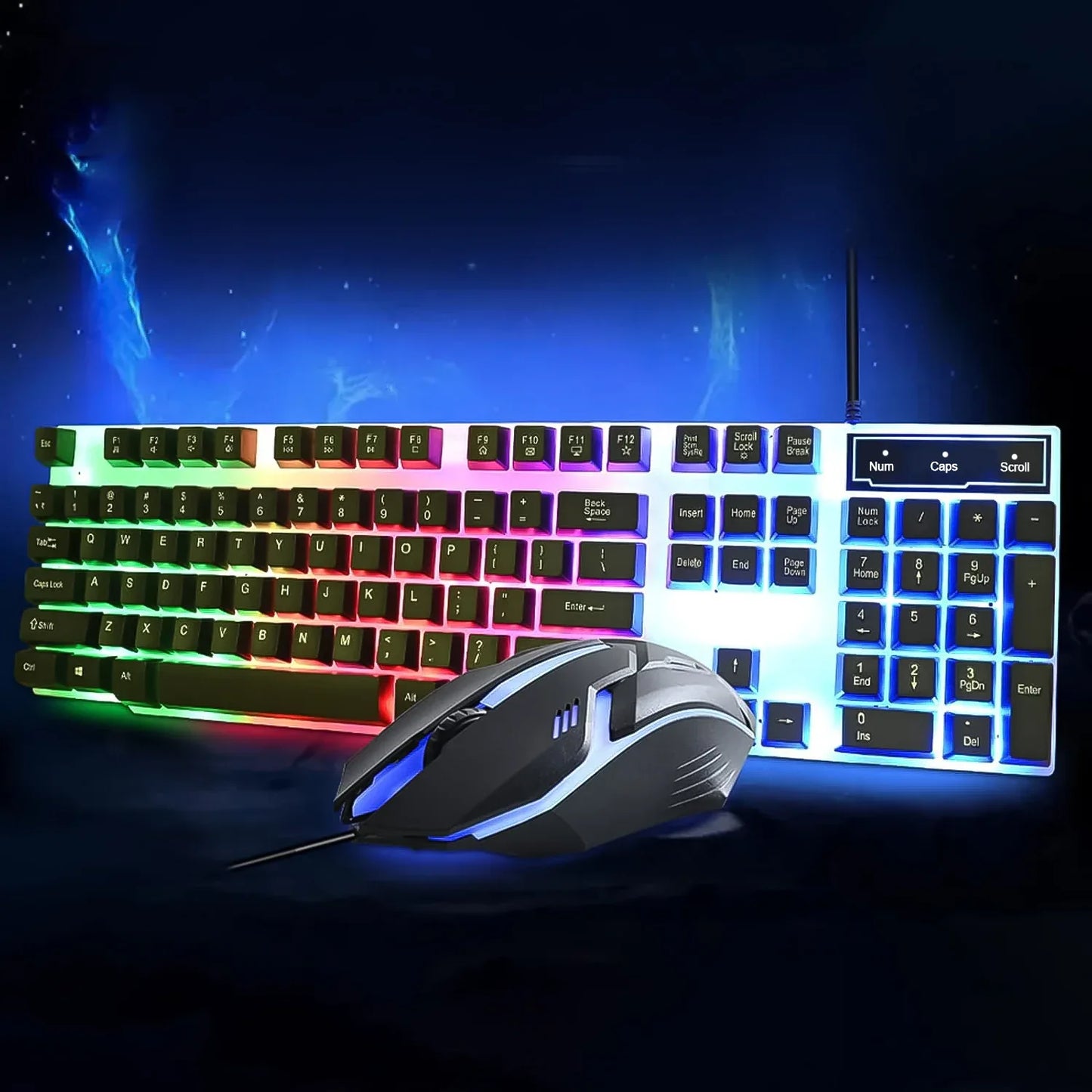 104 Key Colorful Lighting Keyboard Mouse Set (2 Pc Set) - Zidbik