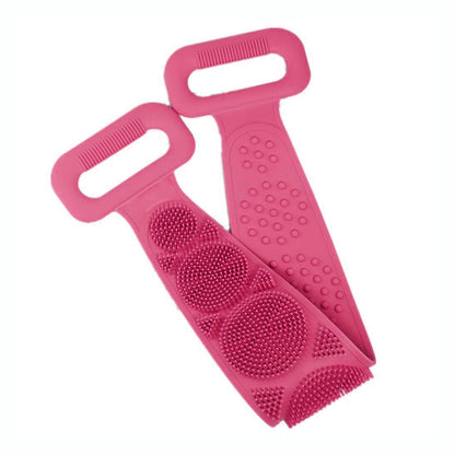 7275 Silicone Body Back Scrubber Double Side Bathing Brush For Skin Deep Cleaning - Zidbik