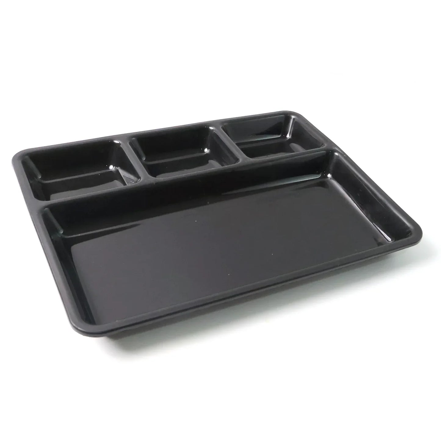 Plastic 4-compartment Rectangular Meal Serving Tray Sectioned Dining Plate (1 Pc) - Zidbik