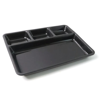 Plastic 4-compartment Rectangular Meal Serving Tray Sectioned Dining Plate (1 Pc) - Zidbik
