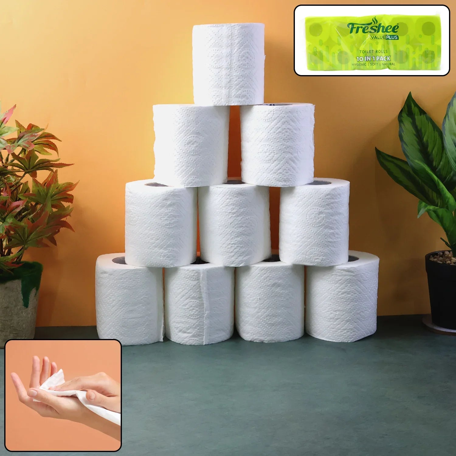 Toilet Tissue Rolls Soft Embossed Bathroom Tissue 220 Sheets 10 Rolls - Zidbik