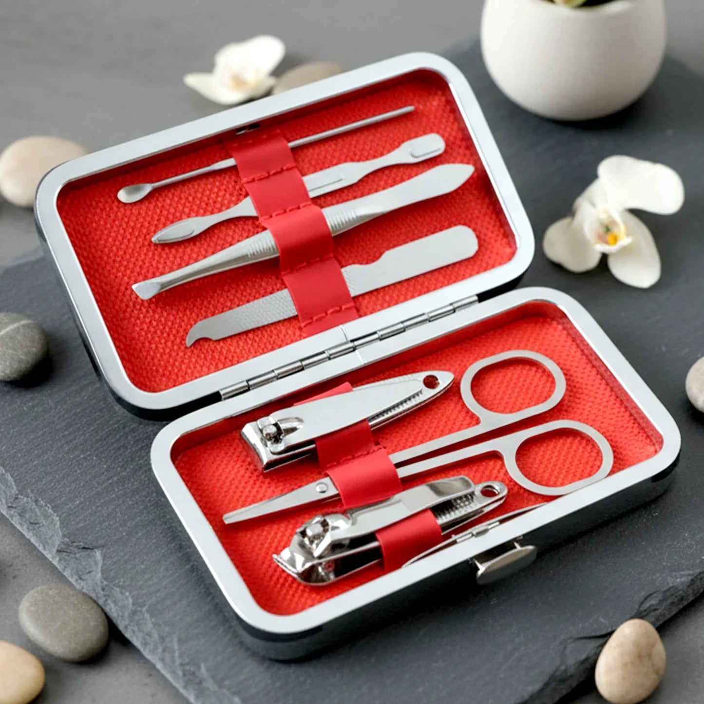 7 In 1 Stainless Steel Manicure Pedicure Grooming Kit - Zidbik