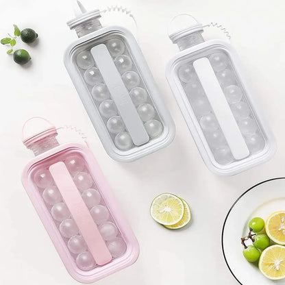 Ice Cube Trays 2 In 1 Portable Ice Ball Maker 17 Round Ice Cube Mold (1 Pc) - Zidbik