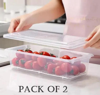 Fridge Storage Containers Box 27*11.6*6.5cm (Pack of 2)
