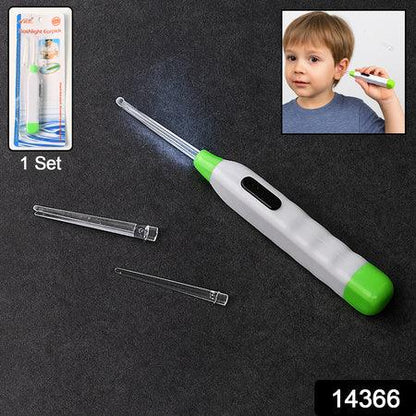 5-in-1 Led Flashlight Earpick With Interchangeable Transparent Ear Wax Removal Heads - Zidbik