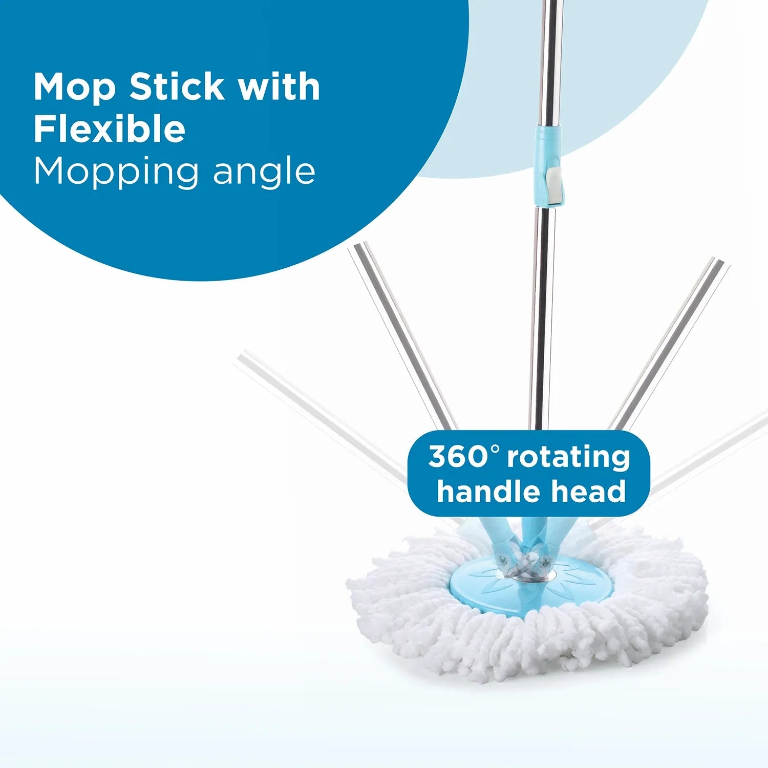 8703 Spin Mop With Bigger Wheels And Plastic Auto Fold Handle For 360 Degree Cleaning - Zidbik