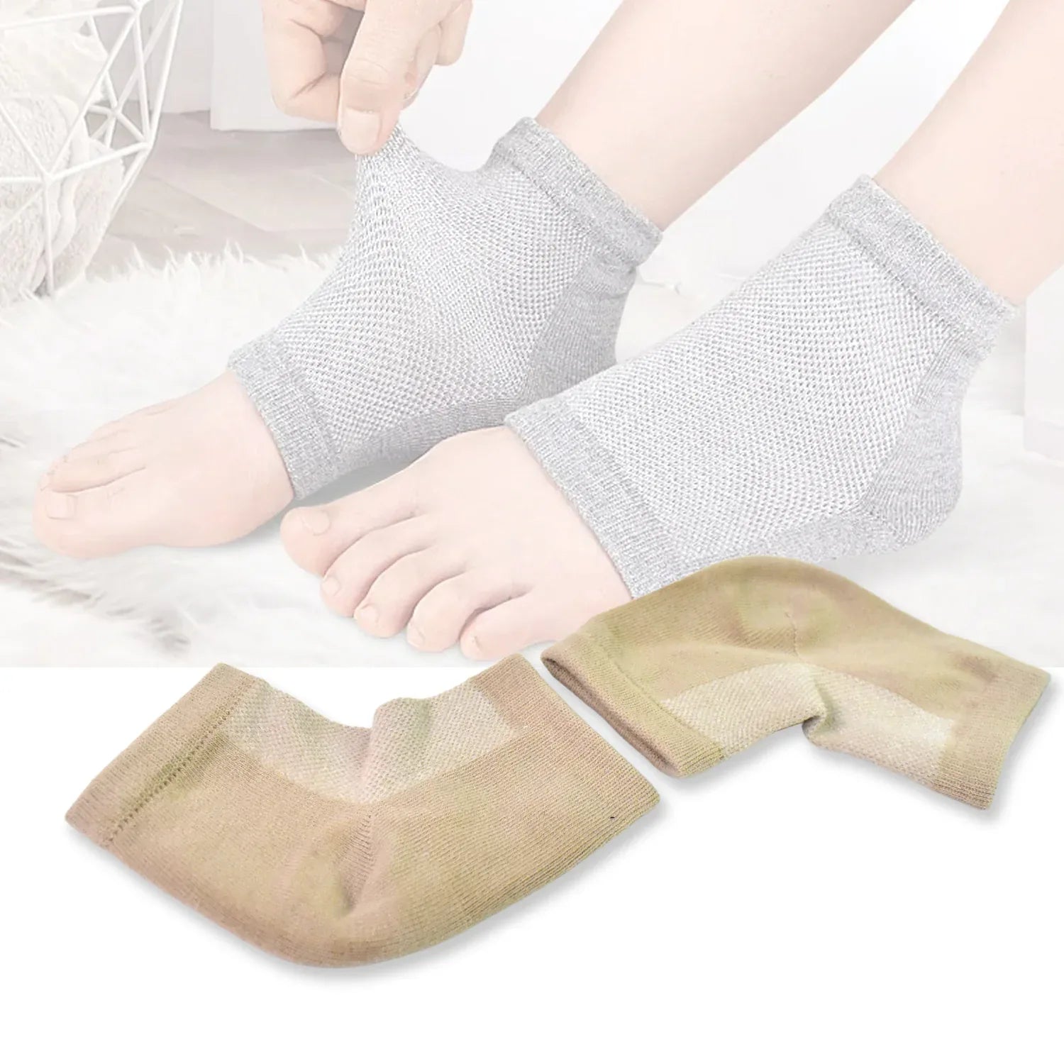 Heel Socks Overnight Heels While You Sleep (1 Pair Mix Color) - Zidbik