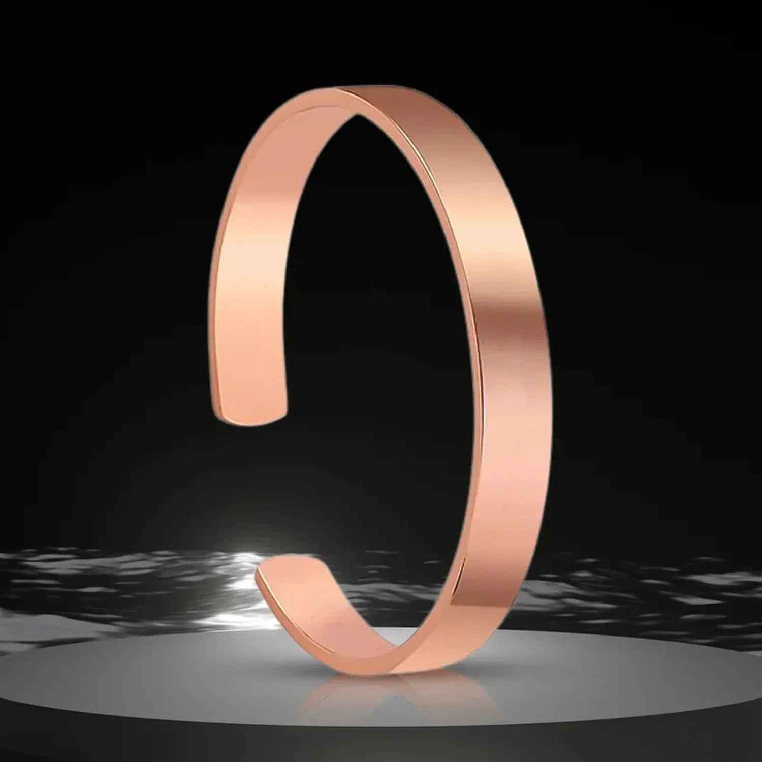 Elegant Rose Gold-plated Open Cuff Bracelet Kada (1 Pc) - Zidbik