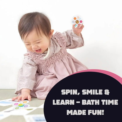 White Baby Spinner Toy Set Sensory Suction Spin Toys (3 Pc Set) - Zidbik