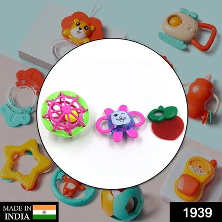 1939 At39 3pc Rattles Baby Toy And Game For Kids And Babies For Playing And Enjoying Purposes. - Zidbik