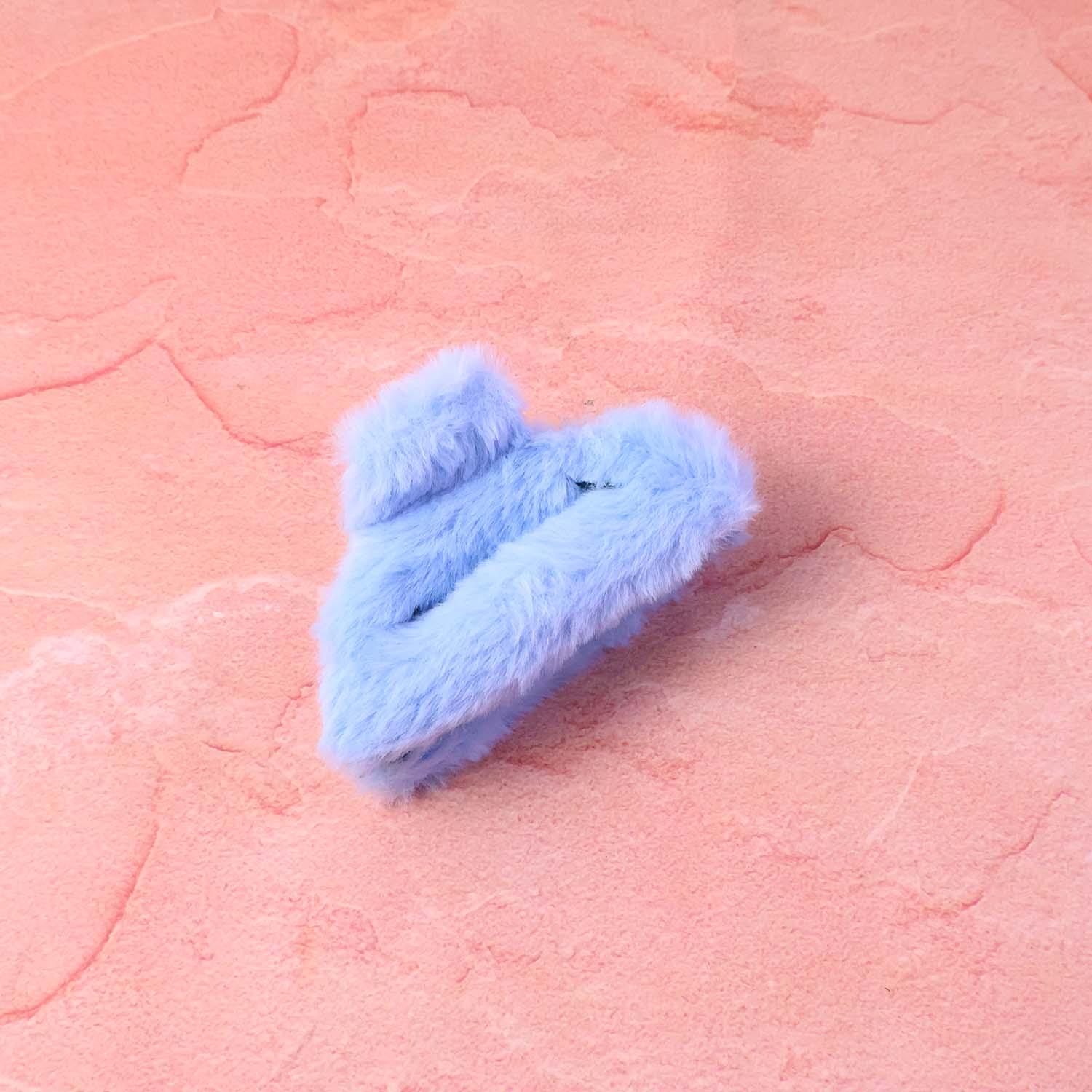 Big-size Soft Faux Fur Hair Claw Clips (1 Pc) - Zidbik