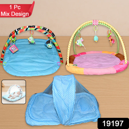 Multipurpose Baby Play Gym And Sleeping Mat (Mix Design  1 Pc) - Zidbik