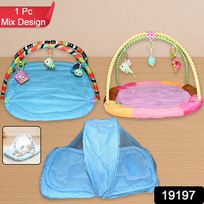 Multipurpose Baby Play Gym And Sleeping Mat (Mix Design  1 Pc) - Zidbik
