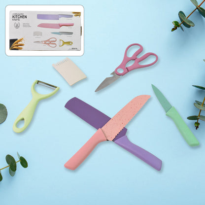 Professional Colorful Kitchen Knives Set (6 Pcs Set) - Zidbik