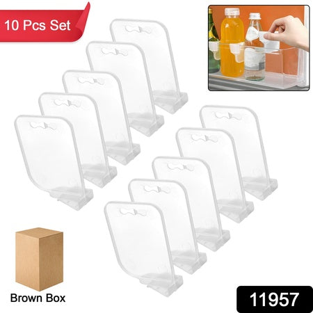 Plastic Storage Baskets Space Allocator Refrigerator Organizer Bins Partition Clip (10 Pcs Set) - Zidbik