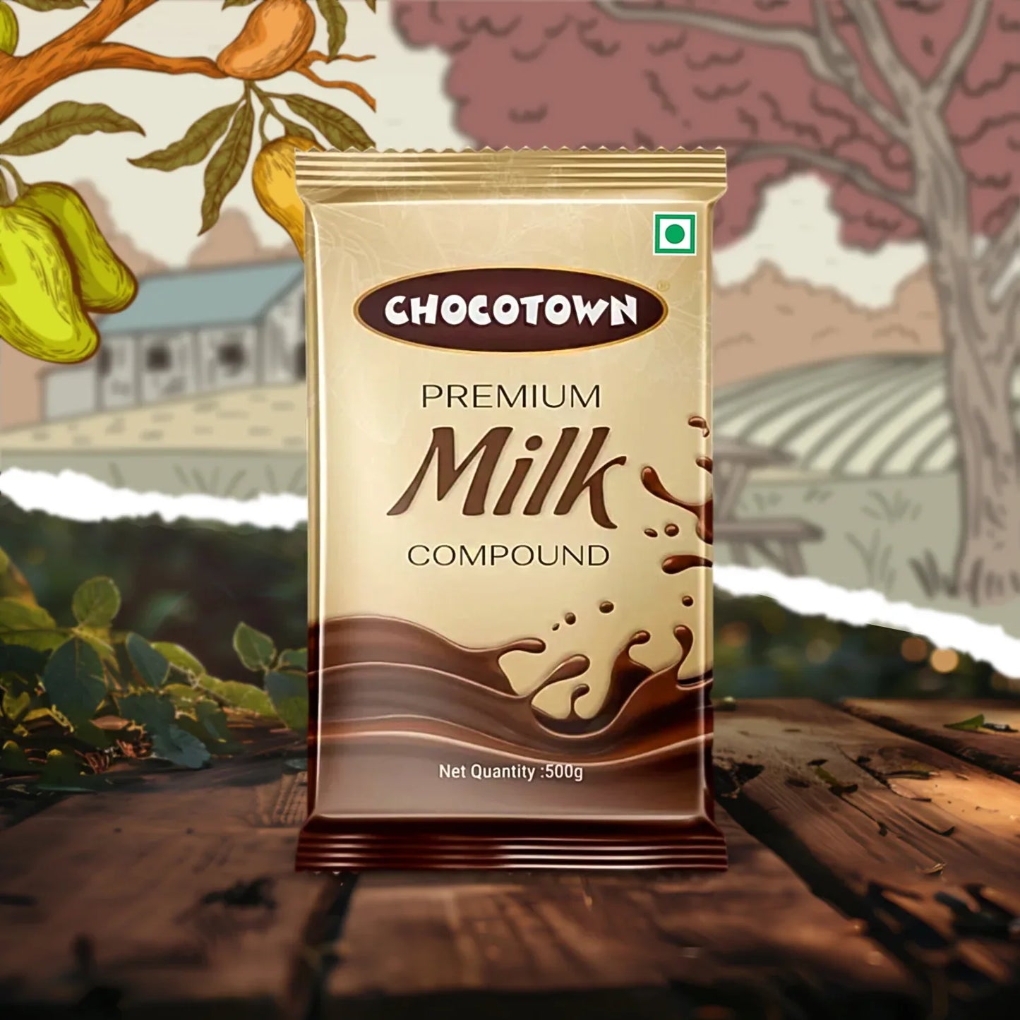 Chocotown Premium Milk Compound Slab (500 Gm) - Zidbik