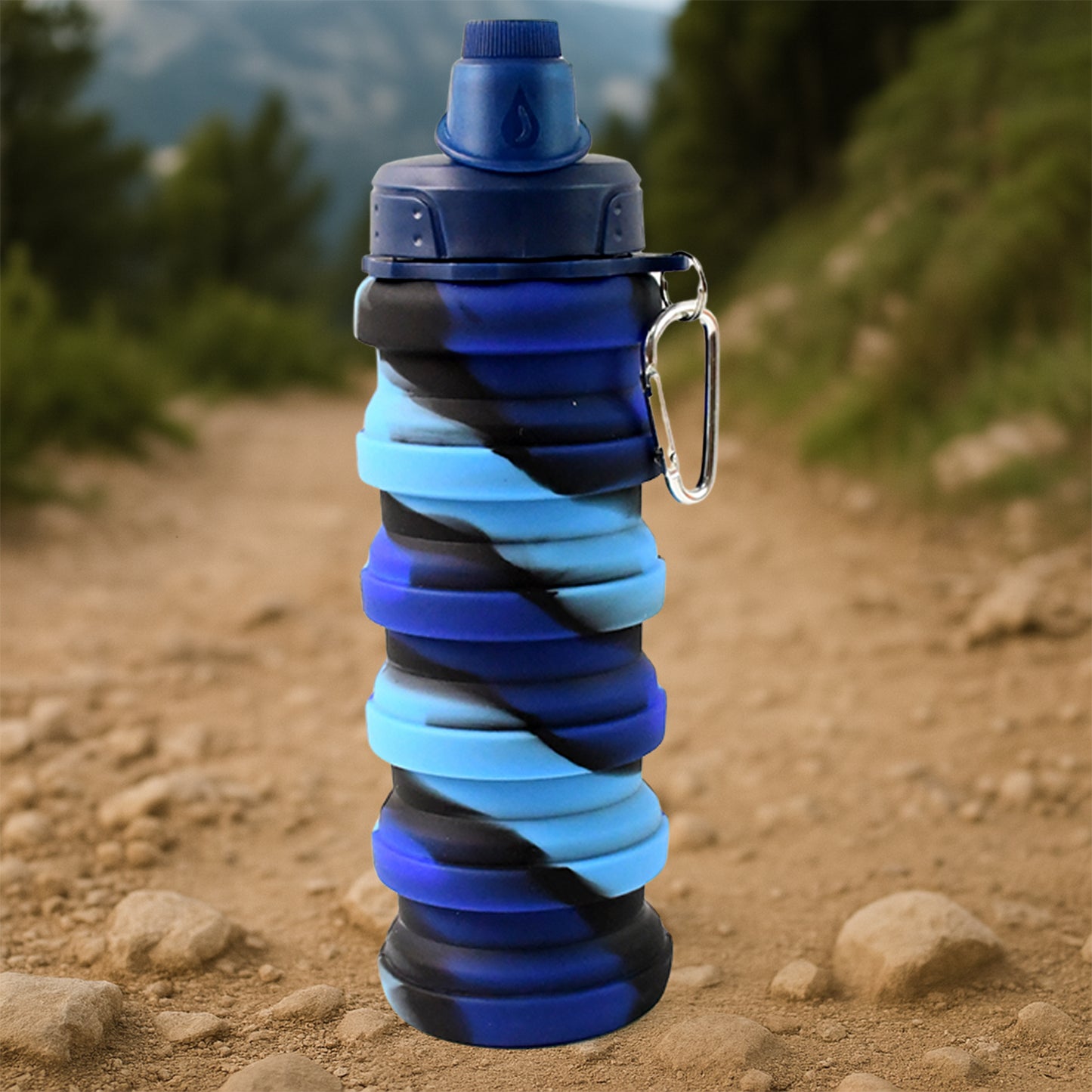 Silicone Foldable Water Bottle (1 Pc  24 Cm Foldable  500 Ml) - Zidbik