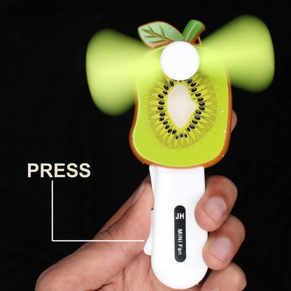 Mini Hand Pressure Fruit-shaped Fan For Kids (1 Pc Mix Design) - Zidbik