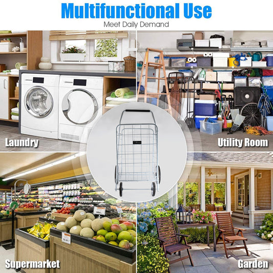 Foldable Shopping Trolley With Wheels ( Moq - 2 Pc) - Zidbik
