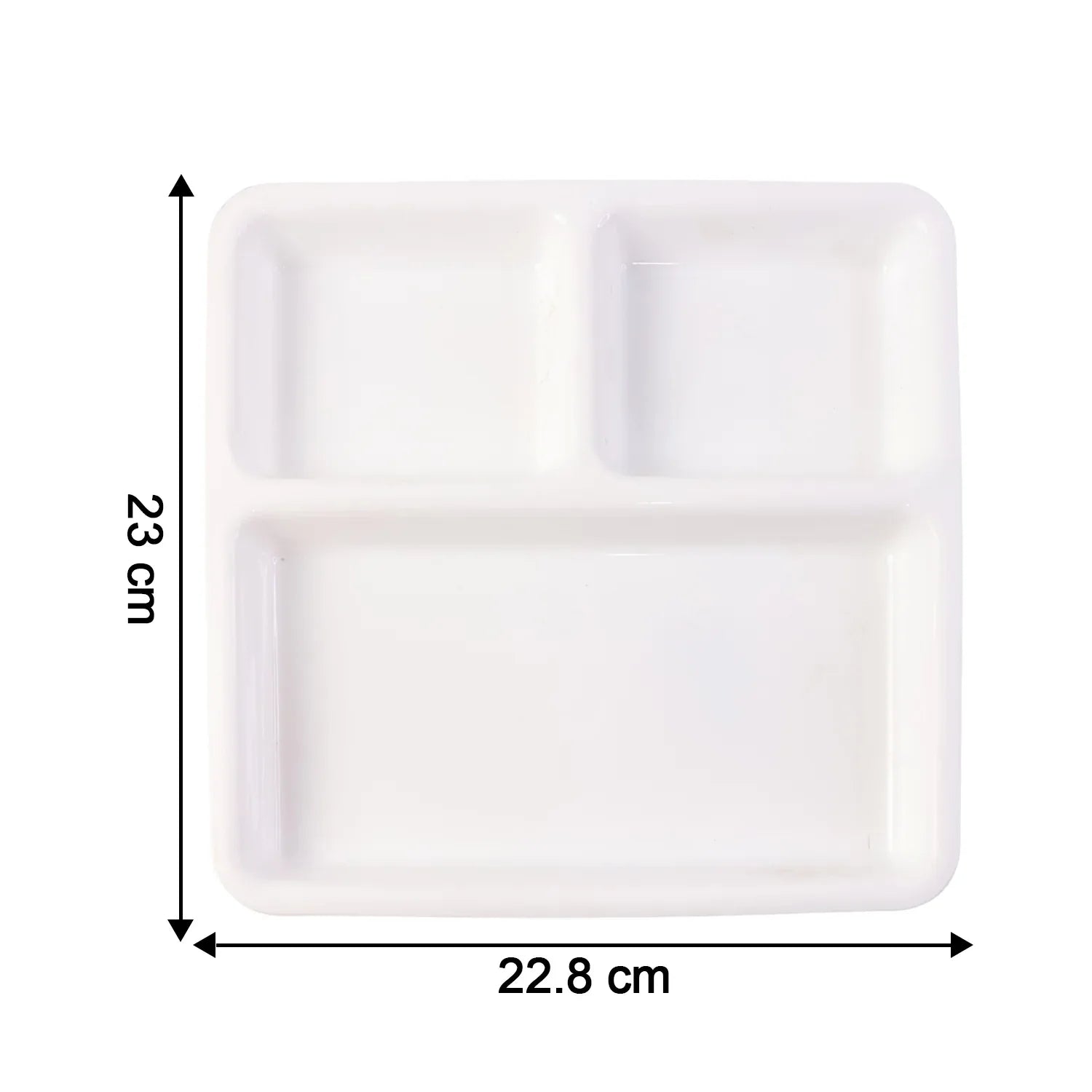 Plastic 3-compartment Plate For Meal Serving - Zidbik