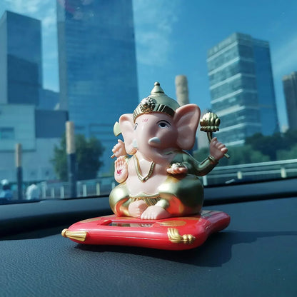 Solar-powered Dancing Ganesha Idol Decorative Lord Ganpati Showpiece With Movement - Zidbik