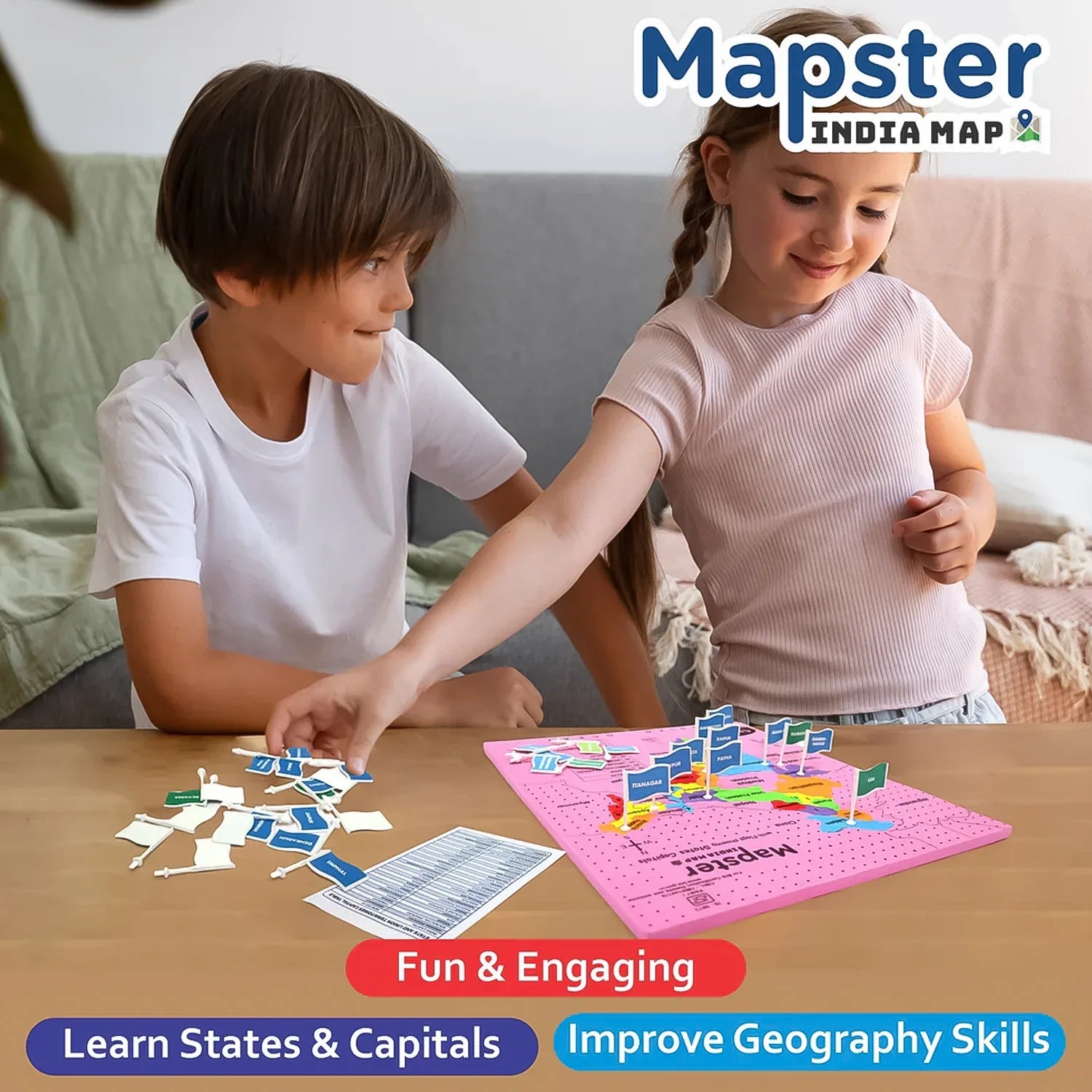 Aditi Mapster India Map Eva Foam Puzzle Set - Zidbik