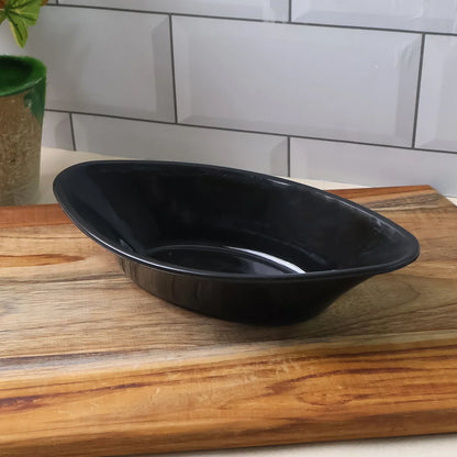 Plastic Marin Serving Bowl Elegant Oval Deep Bowl (1 Pc Balck) - Zidbik