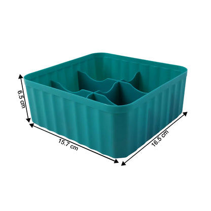 Square Organizer Box With 6 Compartments (Set Of 2) - Zidbik