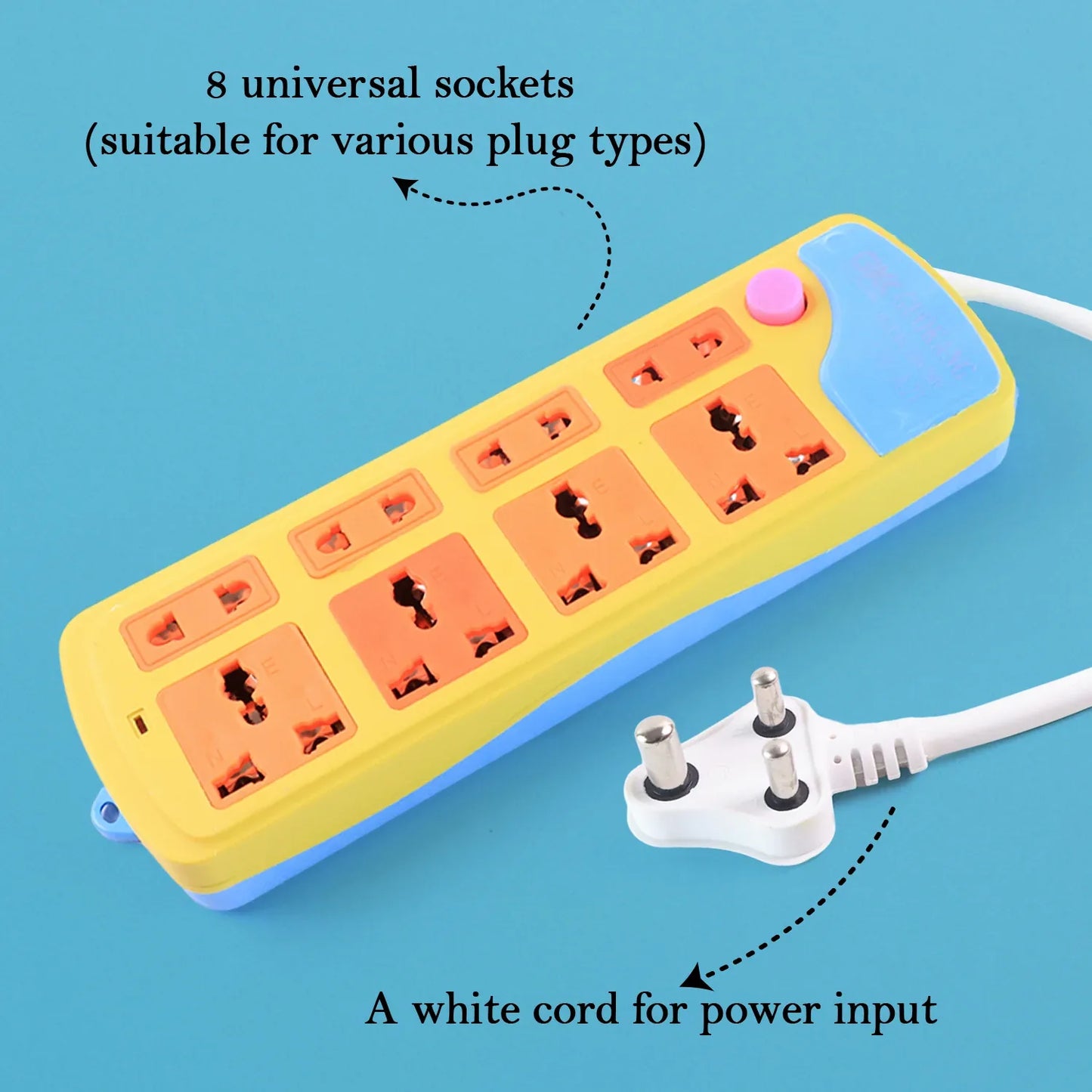Multi Socket Extension Board (8 Socket 1 Pc) - Zidbik