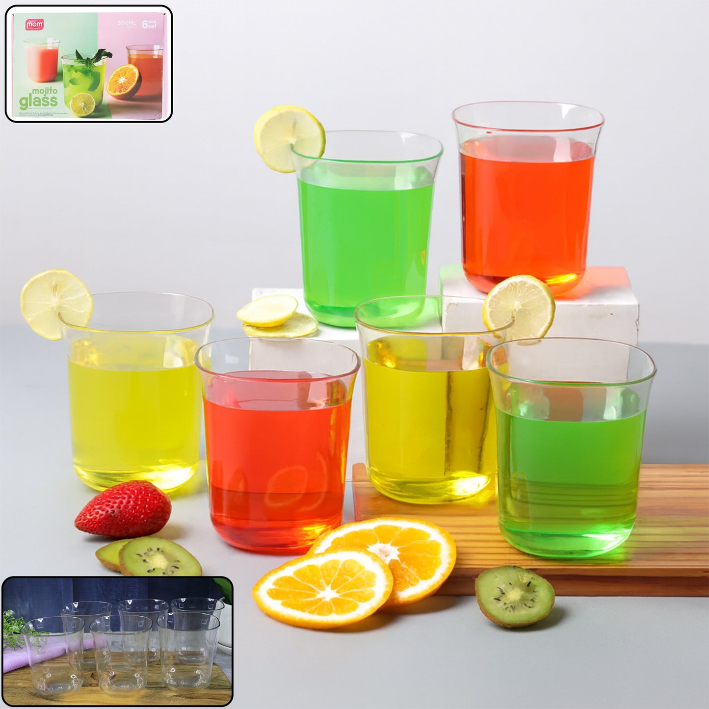 Supermom Plastic Mojito Glass 300ml Set Of 6 Pc - Zidbik
