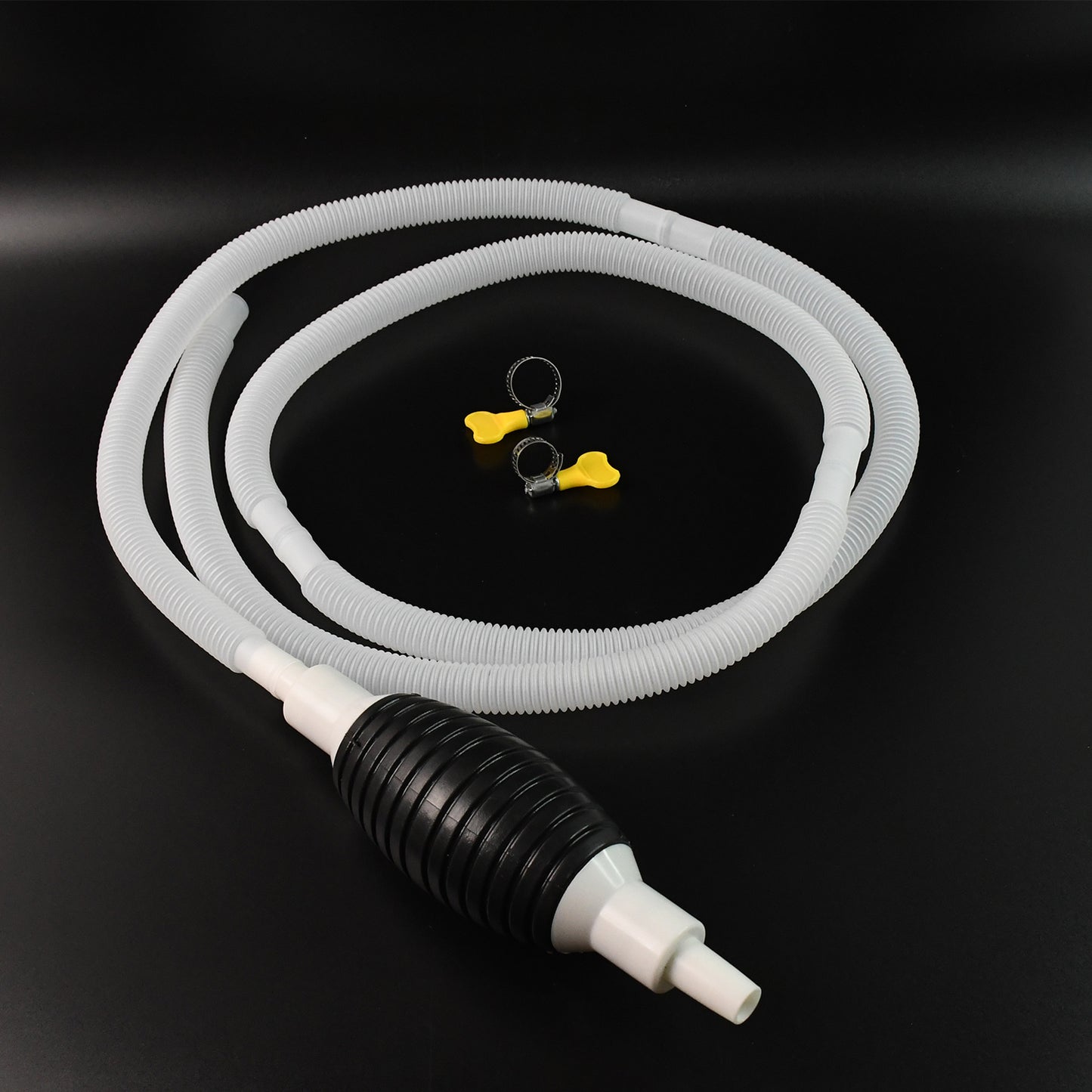 Fuel Transfer Pump Hose With Hand Pump And 2 Hose Clamps - Zidbik