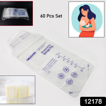Breastmilk Storage Bags Double Zipper Seal (60 Pcs Set) - Zidbik
