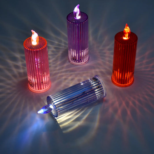 6243 Big Simple Candles For Home Decoration Crystal Candle Lights (Multicolor) - Zidbik