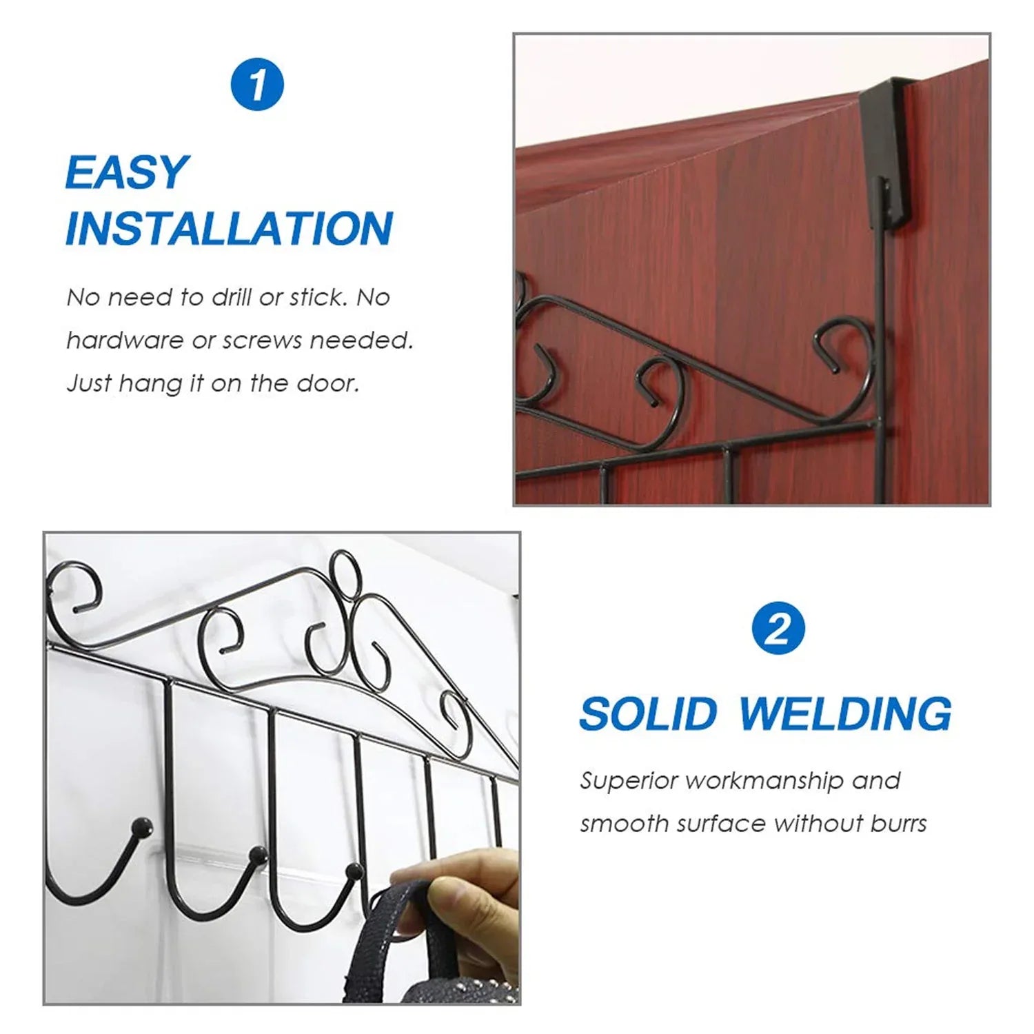 Over The Door Hanger Rack 7 Hooks Decorative Ognazier Hook Rack Stylish Door Hanger Door Hook Hangers With 7 Hooksmetal Hanging Rack For Home Office Use - Zidbik