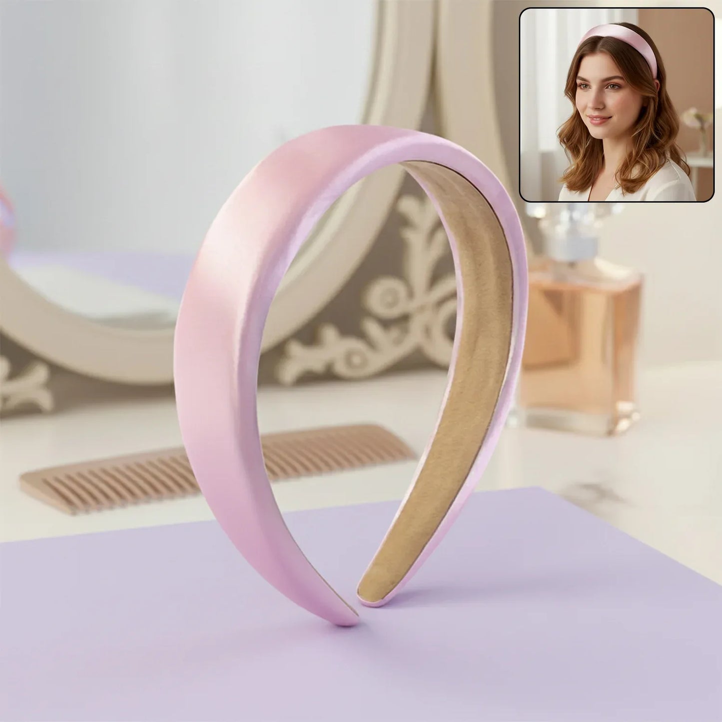 Elegant Padded Satin Finish Hairband (1 Pc) - Zidbik