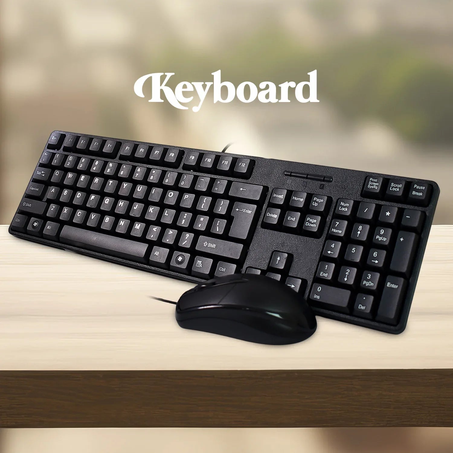 Wired Usb Keyboard 107 Keys Mouse Set (2 Pc Set) - Zidbik