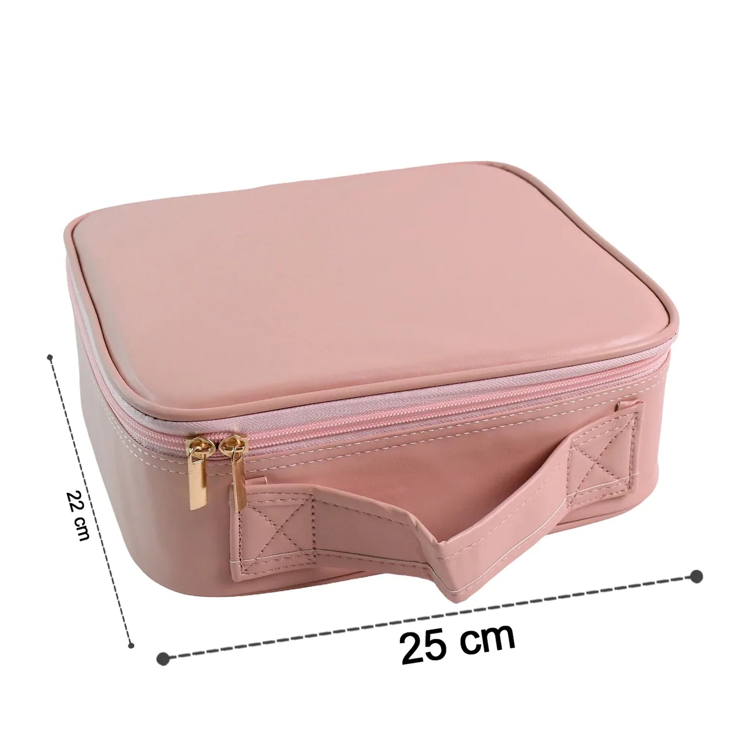 Pink Premium Led Light Makeup Organizer Box (1 Pc) - Zidbik