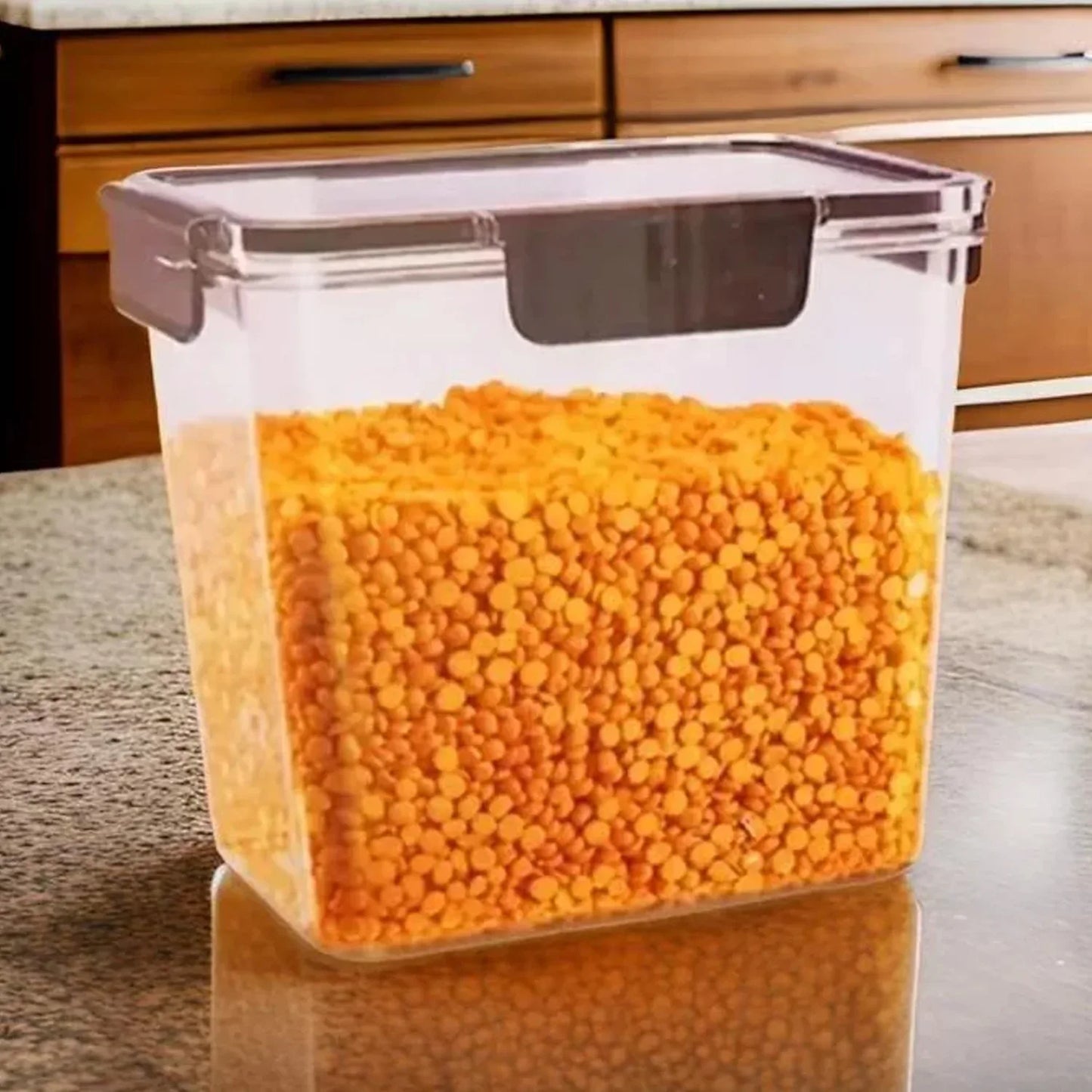 Food Storage Container Airtight Plastic Container With Easy Snap Lids (2500ml 1 Pc) - Zidbik