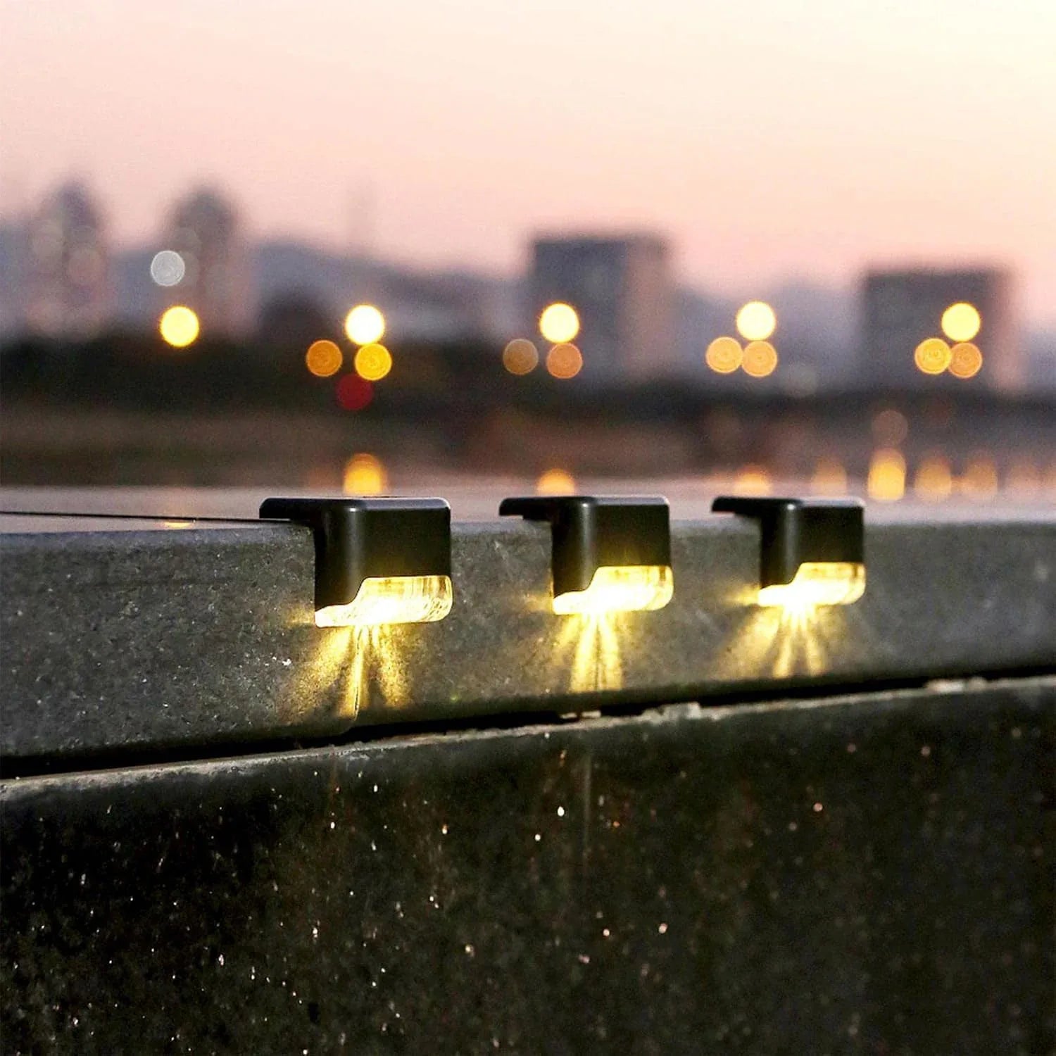 9412 Solar Decorative Lights Waterproof Durable Garden Atmosphere Lights Stair Lights Railing Lights Step Steps Lights For Outdoor Patio Courtyard Stair Step Fence Patio Stairsyard Garden Pathway ( 4 Pc Set) - Zidbik