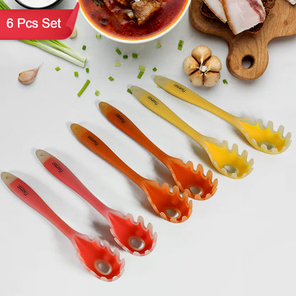 Multipurpose Silicone Spoon Silicone Basting Spoon Non-stick Kitchen Utensils Household Gadgets Heat-resistant Non Stick Spoons Kitchen Cookware Items For Cooking And Baking (6 Pcs Set) - Zidbik