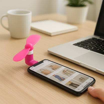 Mini Mobile Phone Cooling Fan - (1 Pc) - Zidbik