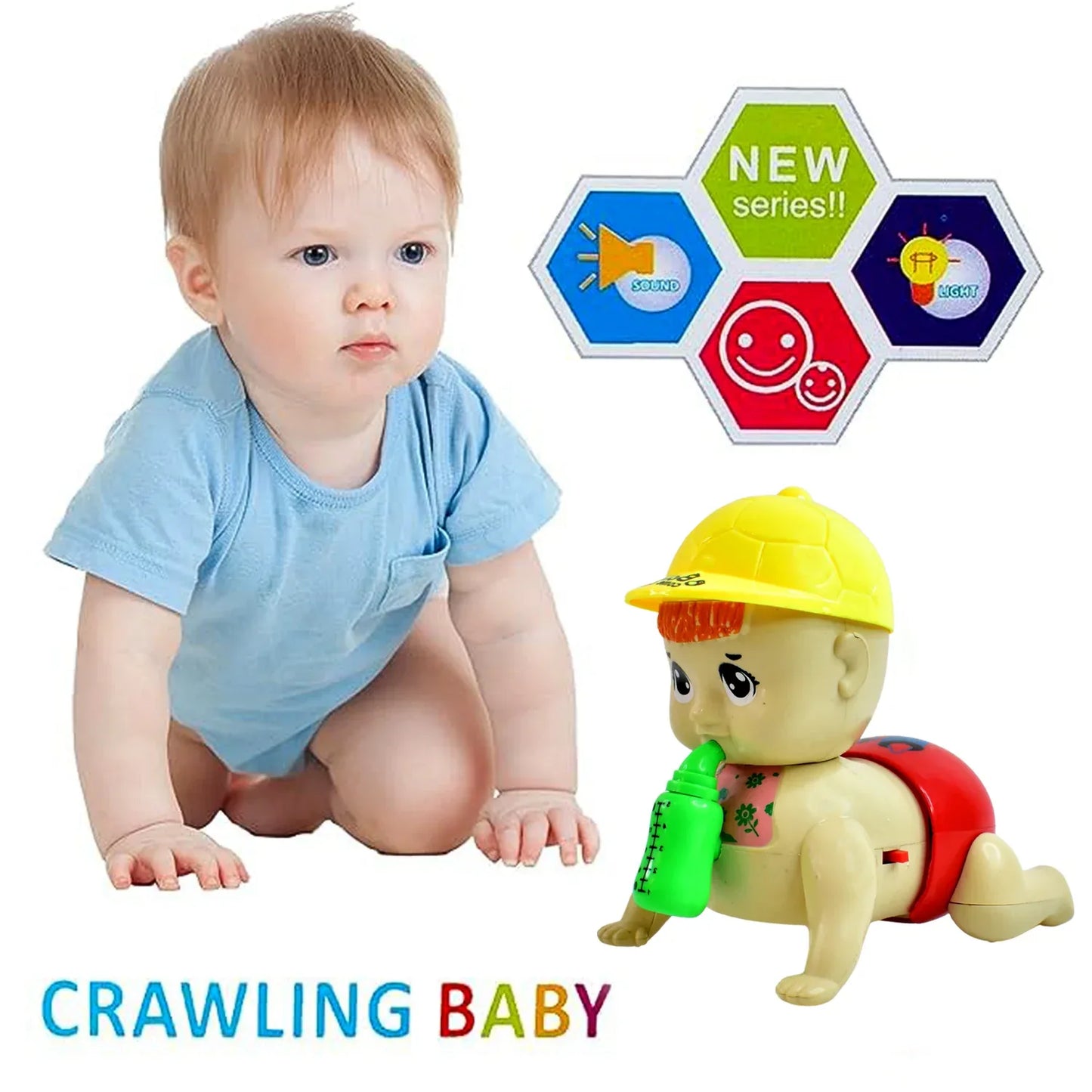 Battery Operated Crawling Baby Toy With Music - Zidbik