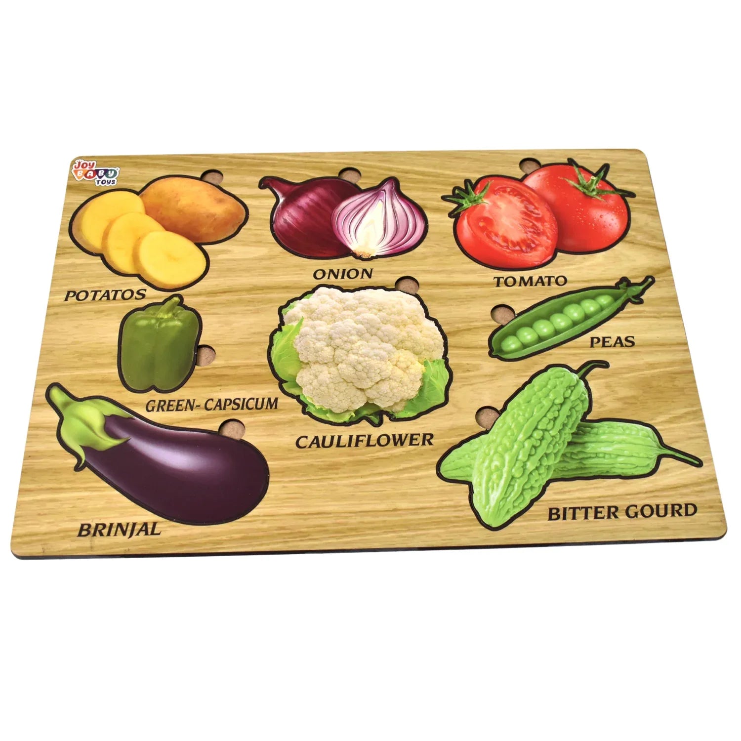 Wooden Vegetable Puzzle Learning Educational Board (1 Set 2820 Cm) - Zidbik