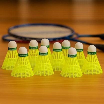 Premium Plastic Badminton Shuttlecock Set (10 Pcs) - Zidbik